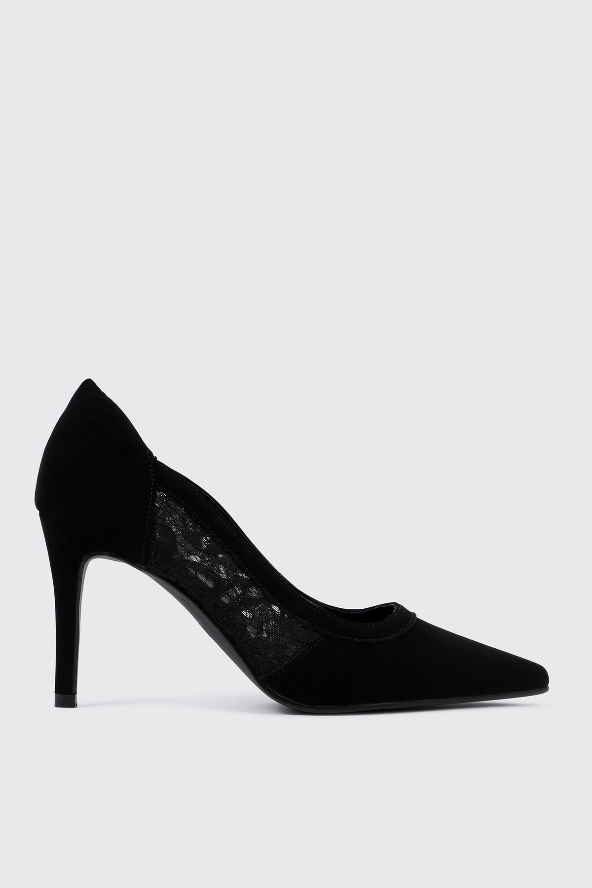 Faux Suede & Lace Pumps