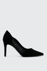 Faux Suede & Lace Pumps