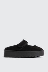 Faux Sheepskin Mary Janes