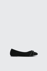Faux Suede Ballet Flats with Braided Detail