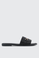 Metallic Ornament Flat Sandals