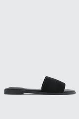 Faux Leather One Band Flat Sandals