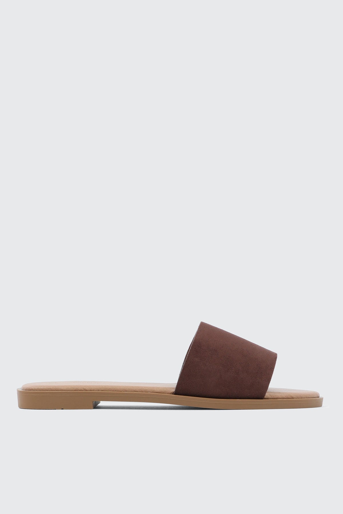 Faux Leather One Band Flat Sandals