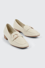 Faux Leather Square Toe Loafers