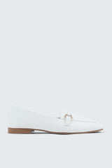 Faux Leather Square Toe Loafers