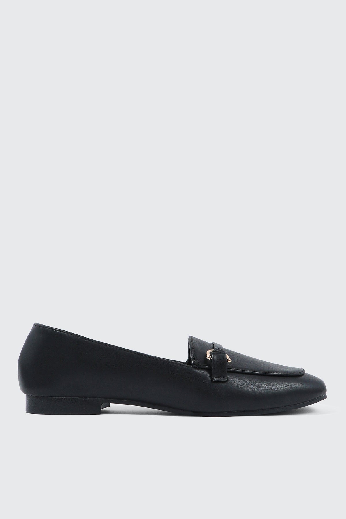 Faux Leather Square Toe Loafers