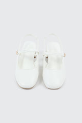 Slingback Shoes with Metal Ornament