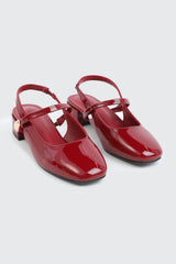 Slingback Shoes with Metal Ornament