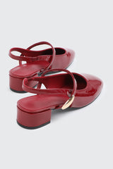 Slingback Shoes with Metal Ornament