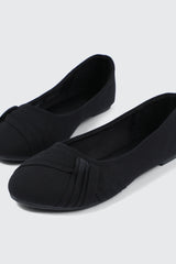 Pleated Round Toe Ballet Flats