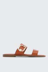 Flat Sandals with Chunky Buckle Detail