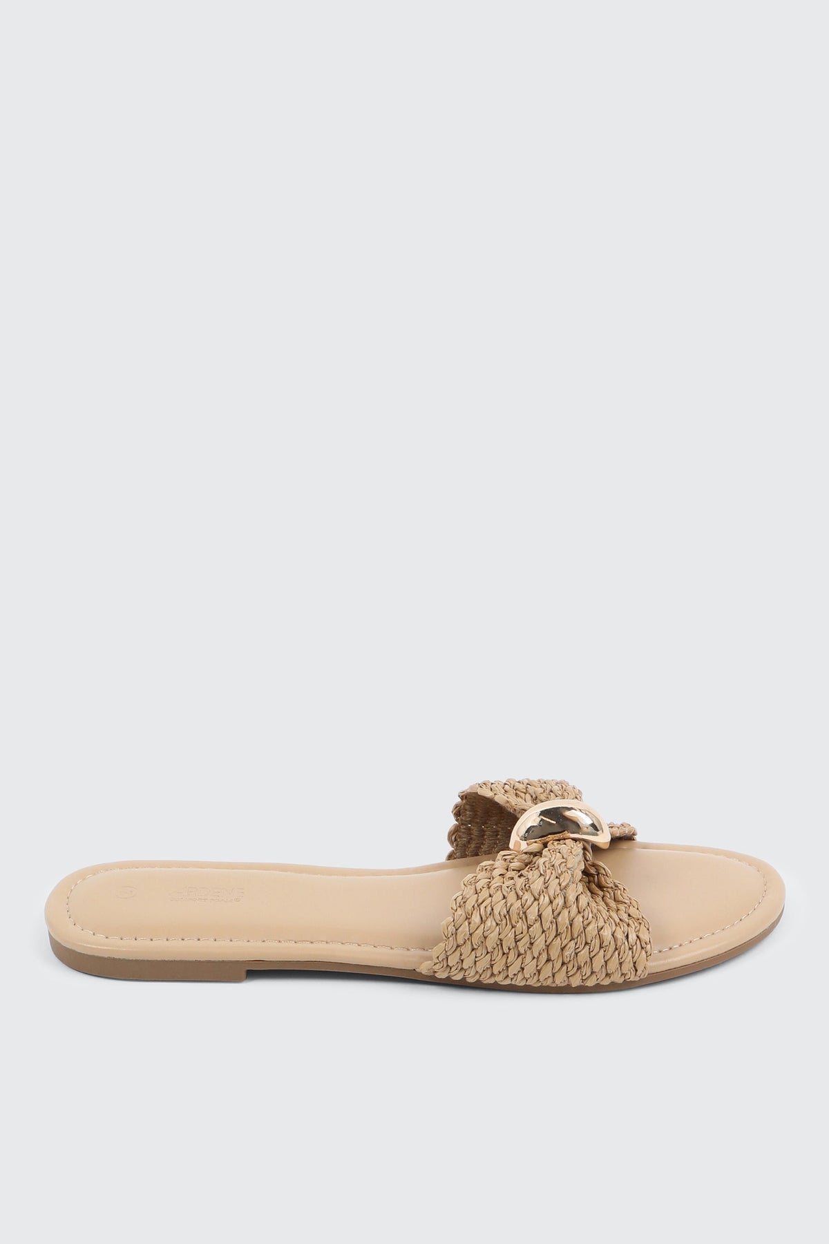 Flat Sandals with Gold Ornament