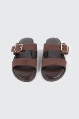 Faux Suede Flat Sandals