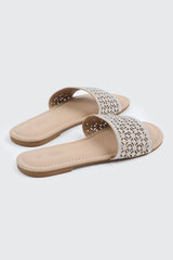 Flat Sandals with Cutout Design