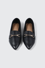 Faux Leather Pointed Toe Loafers