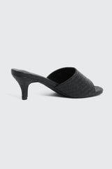 Woven Mule Kitten Heels