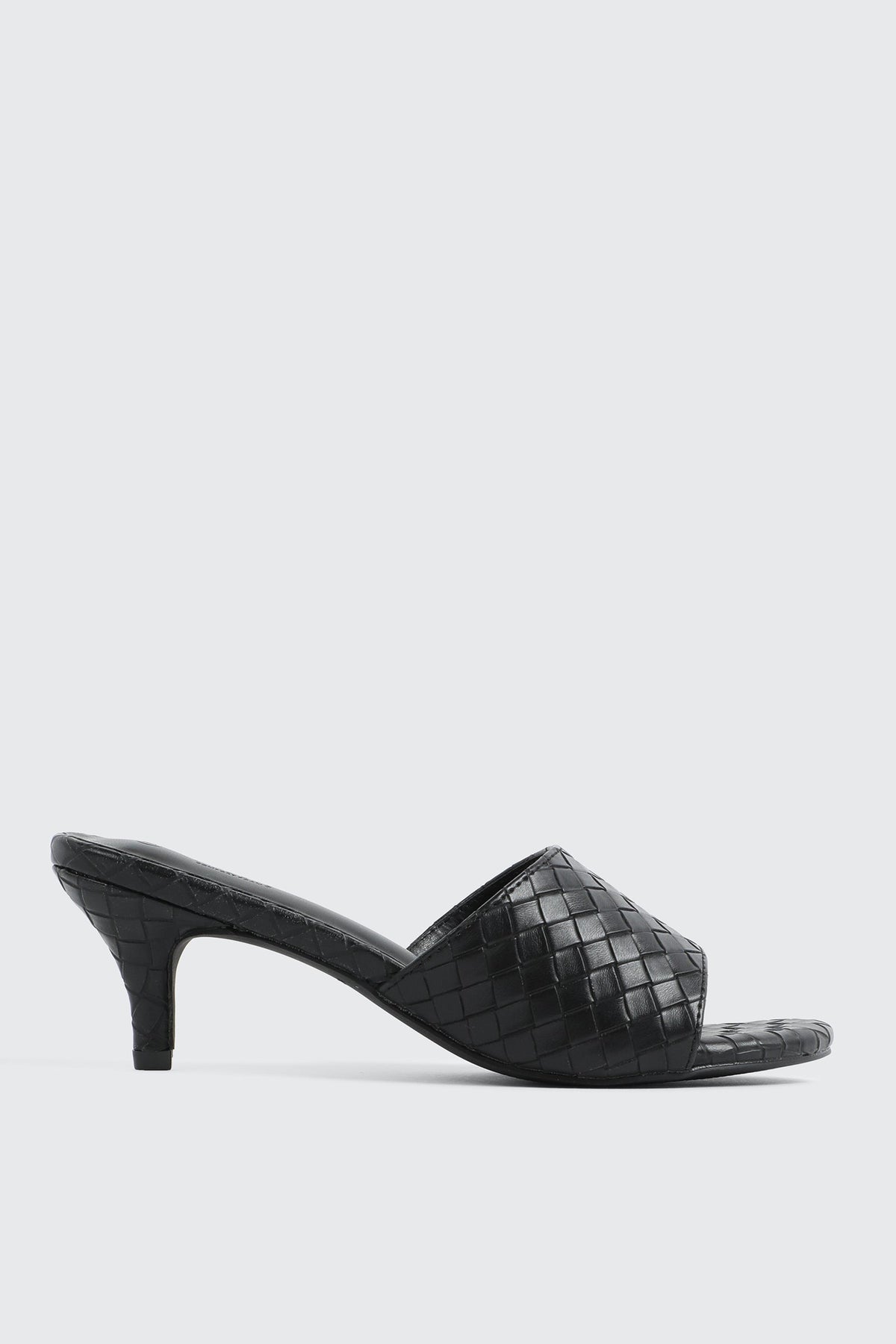 Woven Mule Kitten Heels