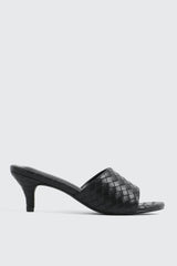 Woven Mule Kitten Heels