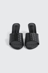 Woven Mule Kitten Heels