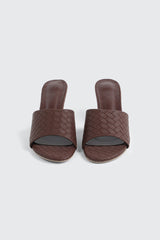 Woven Mule Kitten Heels