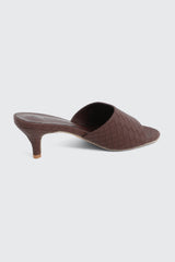 Woven Mule Kitten Heels