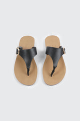 Round Toe Buckle Flat Sandals