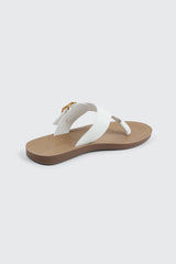 Round Toe Buckle Flat Sandals