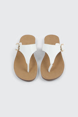 Round Toe Buckle Flat Sandals
