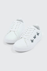 White Lace Up Sneakers