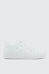 White Lace Up Sneakers
