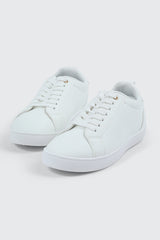 White Lace Up Sneakers