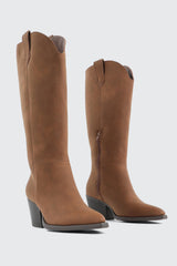 Western Knee High Boots with Pointed Toe