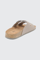 Double Buckle Slide Sandals