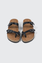 Double Buckle Toe Ring Sandals