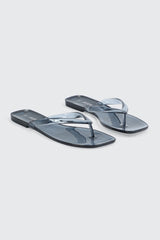 Square Toe Jelly Flip Flops