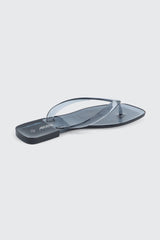 Square Toe Jelly Flip Flops