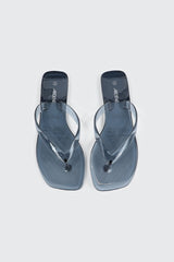 Square Toe Jelly Flip Flops