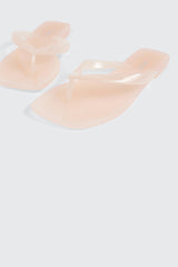 Square Toe Jelly Flip Flops
