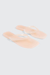 Square Toe Jelly Flip Flops