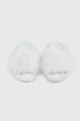 Faux Fur Pool Slides Sandals