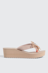 Butterfly Wedge Flip Flops