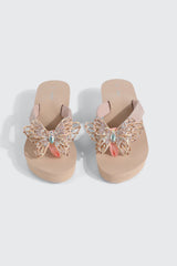 Butterfly Wedge Flip Flops