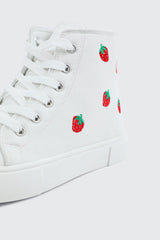 High Top Sneakers with Embroideries