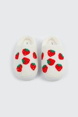 Plush Strawberry Slippers