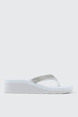 Rhinestone Platform Wedge Flip Flops