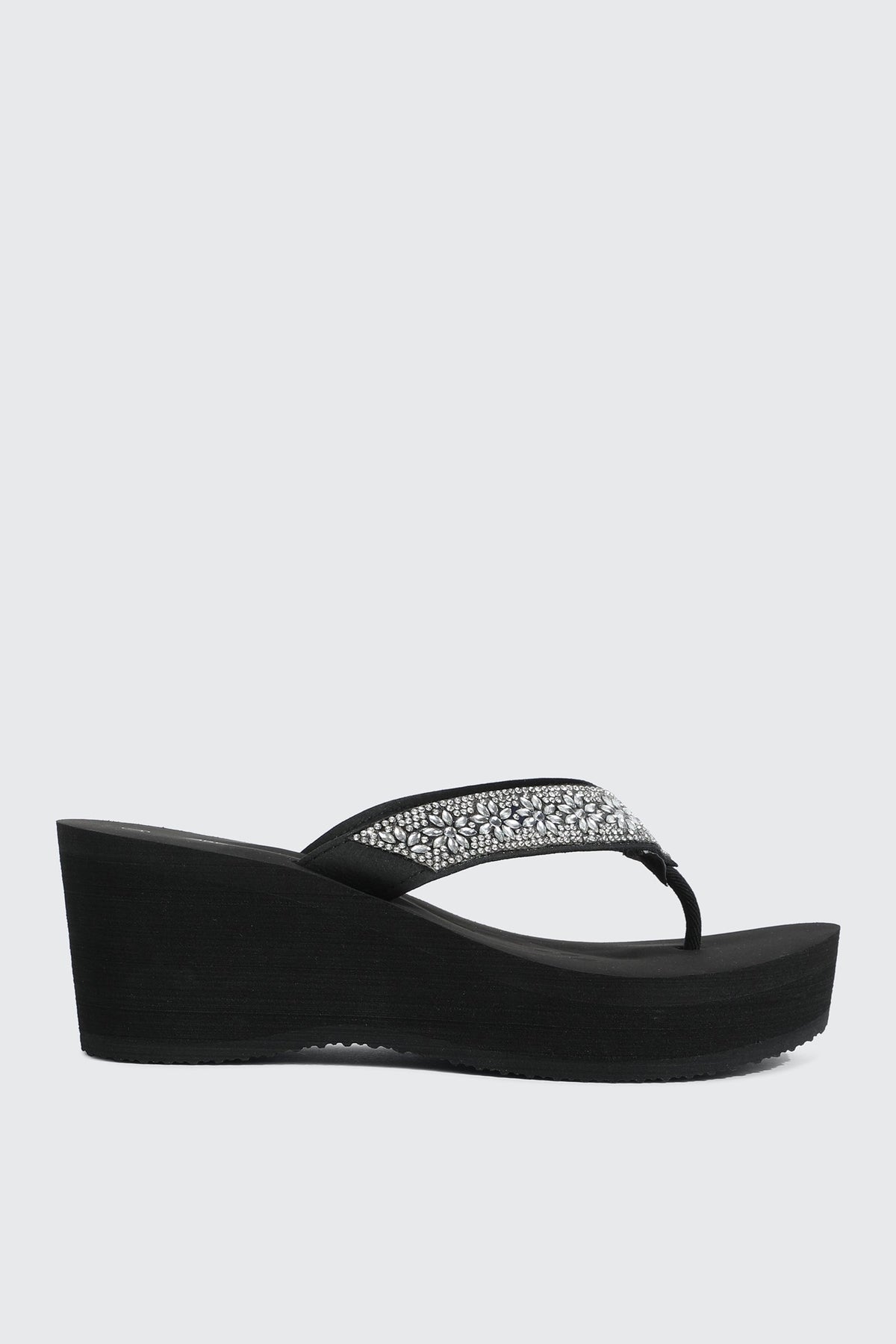 Crystal Wedge Flip Flops