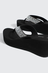 Crystal Wedge Flip Flops