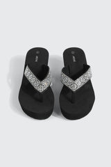 Crystal Wedge Flip Flops