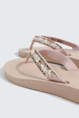 Jelly Flip Flops with Beaded Strap