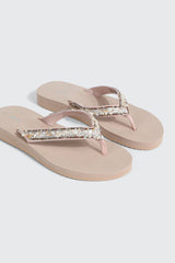 Jelly Flip Flops with Beaded Strap